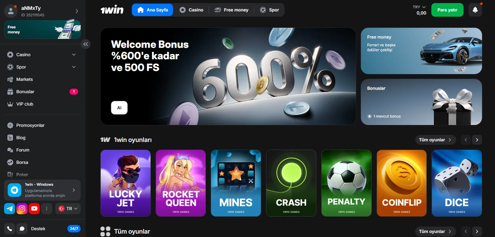 1win nedir ve 1 win ile neler oynanır?